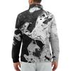 Men's Loose Casual 1/4 Zip Sweatshirt Fashion Printed Long Sleeve Top With Pockets