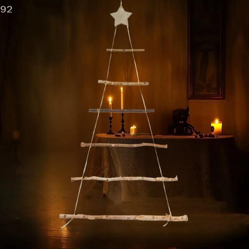 Hanging Wooden Christmas Decorations 1/5/7 Tiers, DIY Xmas Wall Decor for Indoor Outdoor, Window Home Door Ornament