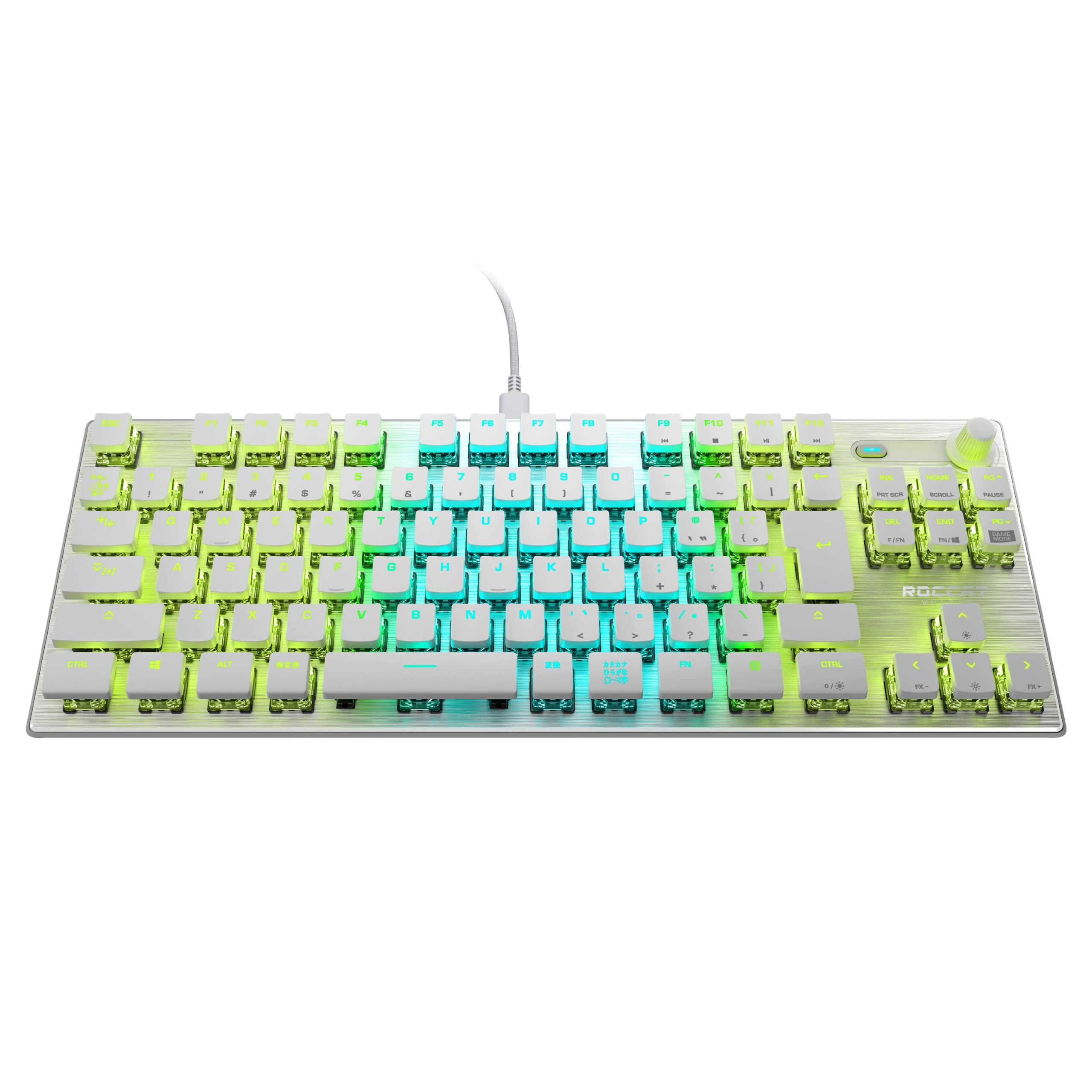 

ROCCAT VULCAN TKL Pro USB Gaming Keyboard Japanese Layout Quiet Linear (Optical) Tenkeyless White [Authorized Japanese Distributor Product]