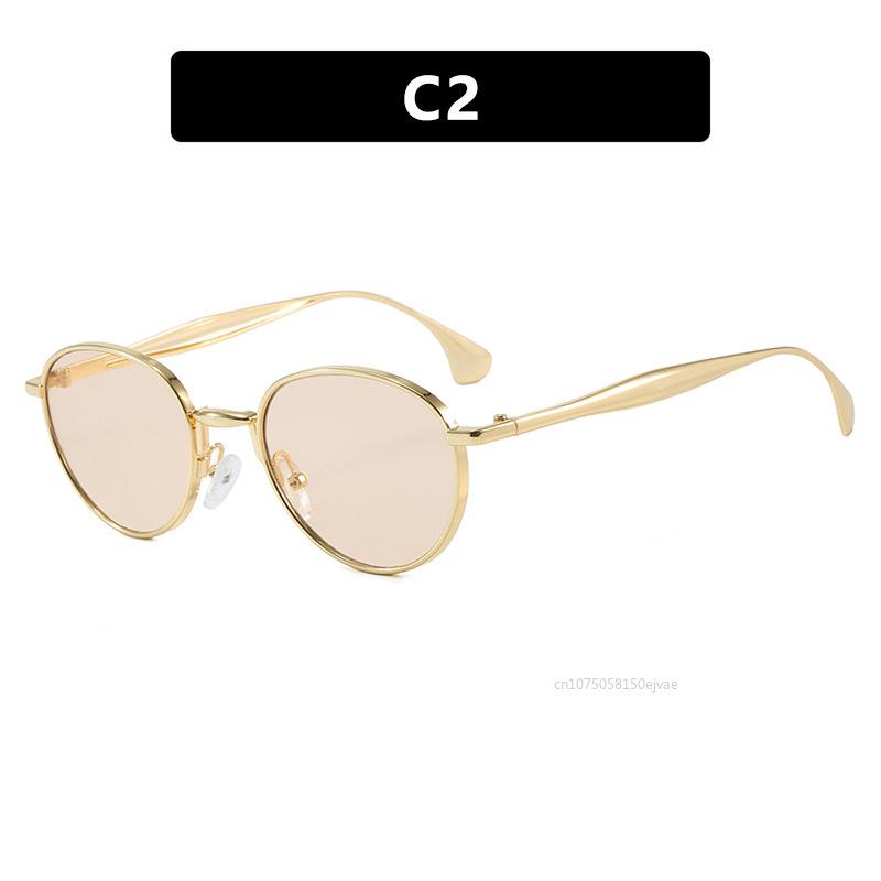 Small Circular Frame Sunglasses For Women Men  Vintage Luxury Brand Designer Punk Sun Glasses Unsiex Shades Uv400