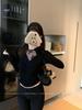 Women's Slimming French Lace Knot V-Neck Long-Sleeve Top for Fall/Winter