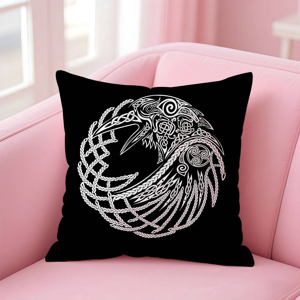 Viking Amulet Pattern Art Pillow Case Pattern Printing Pillowcase Living Room Sofa Cushion Cover Bedroom Room Decor