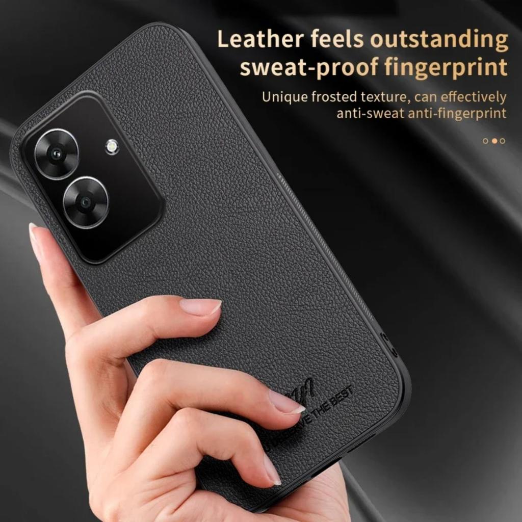 Leather Case for Oppo Realme Note 60 Luxury Shock Absorption Car Magnetic Mount Anti-knock Anti-fingerprint Thin Cover