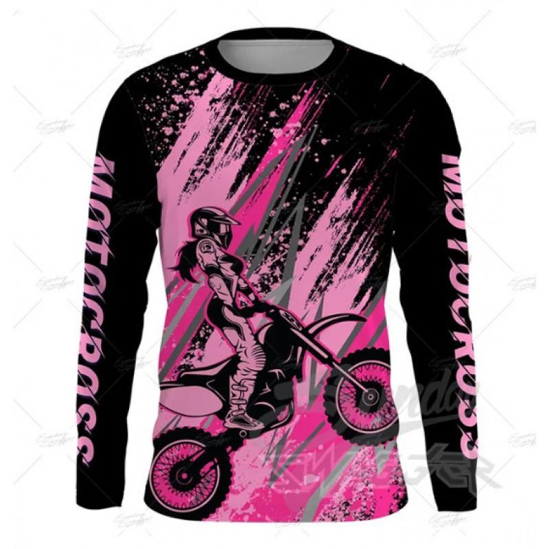 

Pink Black Motorcycle Cross-country Racing Clothing Women s Endurance Mountain Bike Downhill Riding M