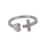 Cross Peach Heart Open Ring Fashionable Finger Ring Adjustable Open Rings Female Jewelry Gift