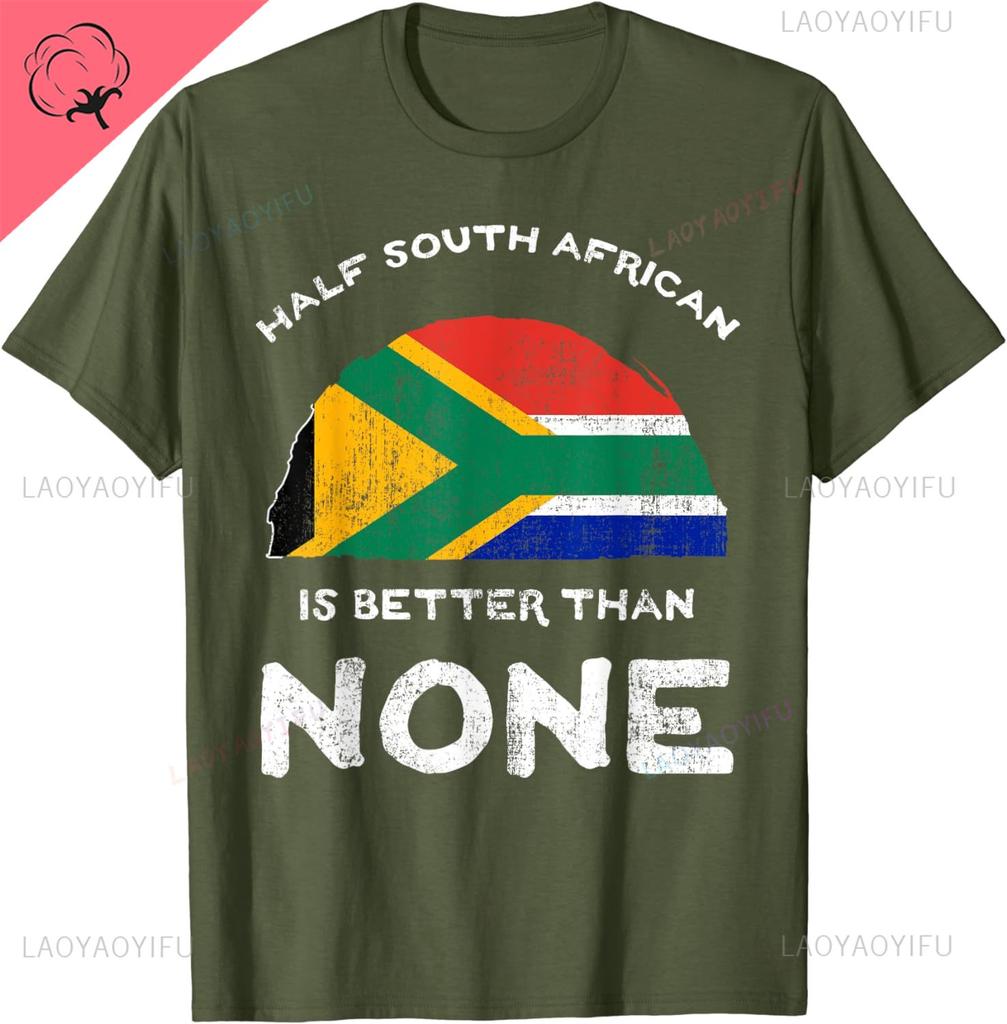 Halb Südafrikanisch ist besser als gar nicht RSA Heritage DNA T-Shirt Südafrikanische Flagge Druck Pride Party T-Shirt Unisex Streetwear