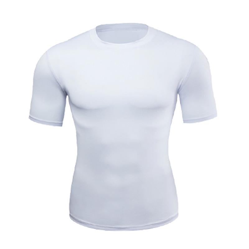 

Мужская быстросохнущая компрессионная футболка с коротким рукавом - Дышащая, высокоэластичная фитнес-одежда для бега, баскетбола и тренировок весной/летом. L