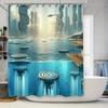 Futuristic Cityscape Shower Curtain Waterproof Decoration for Bathroom