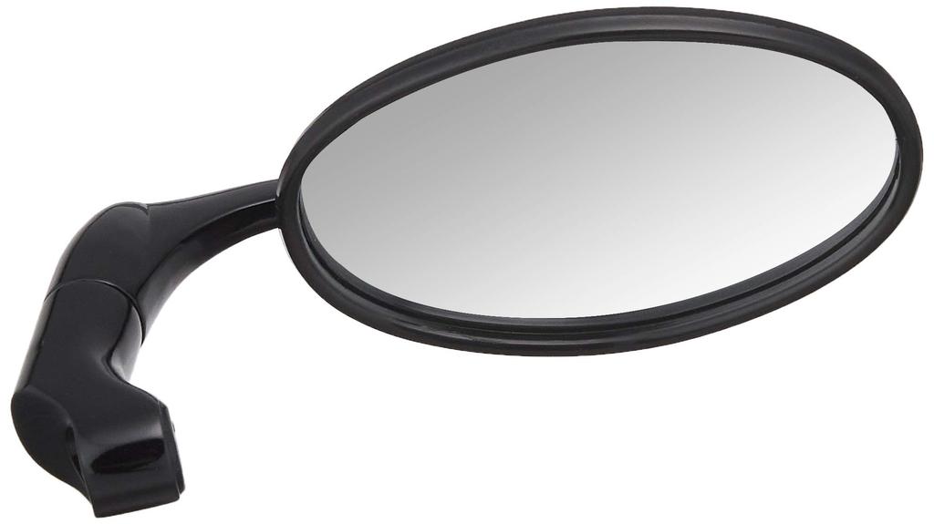 Kijima Motorcycle Euro Universal 1 Mirror, Type, 10mm/8mm Bolt, Oval, Fit, Left/Right, Black, Piece, 203-8085