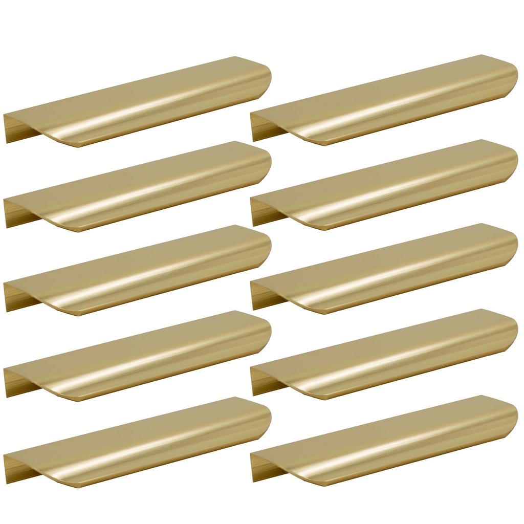 10 x Furniture edge handle 200 mm gold