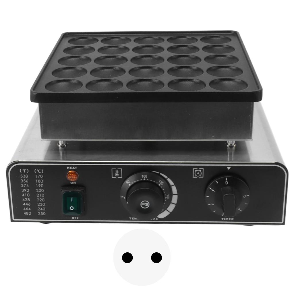 Mini Dutch Pancake Baker 850W 25PCS Non Stick Pie Muffin Waffle Maker Machine for Home Kitchen
