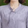 New Chinese Style Summer Blouse for Moms, National Design, Middle-Aged Women's Three-Quarter Sleeve Top for Spring/Summer.