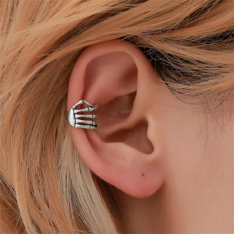 Alternative Alloy Ear Cuff Skeleton Hand Designs Punk Rock Fashion Accessory Jewelry For Edgy Outfits