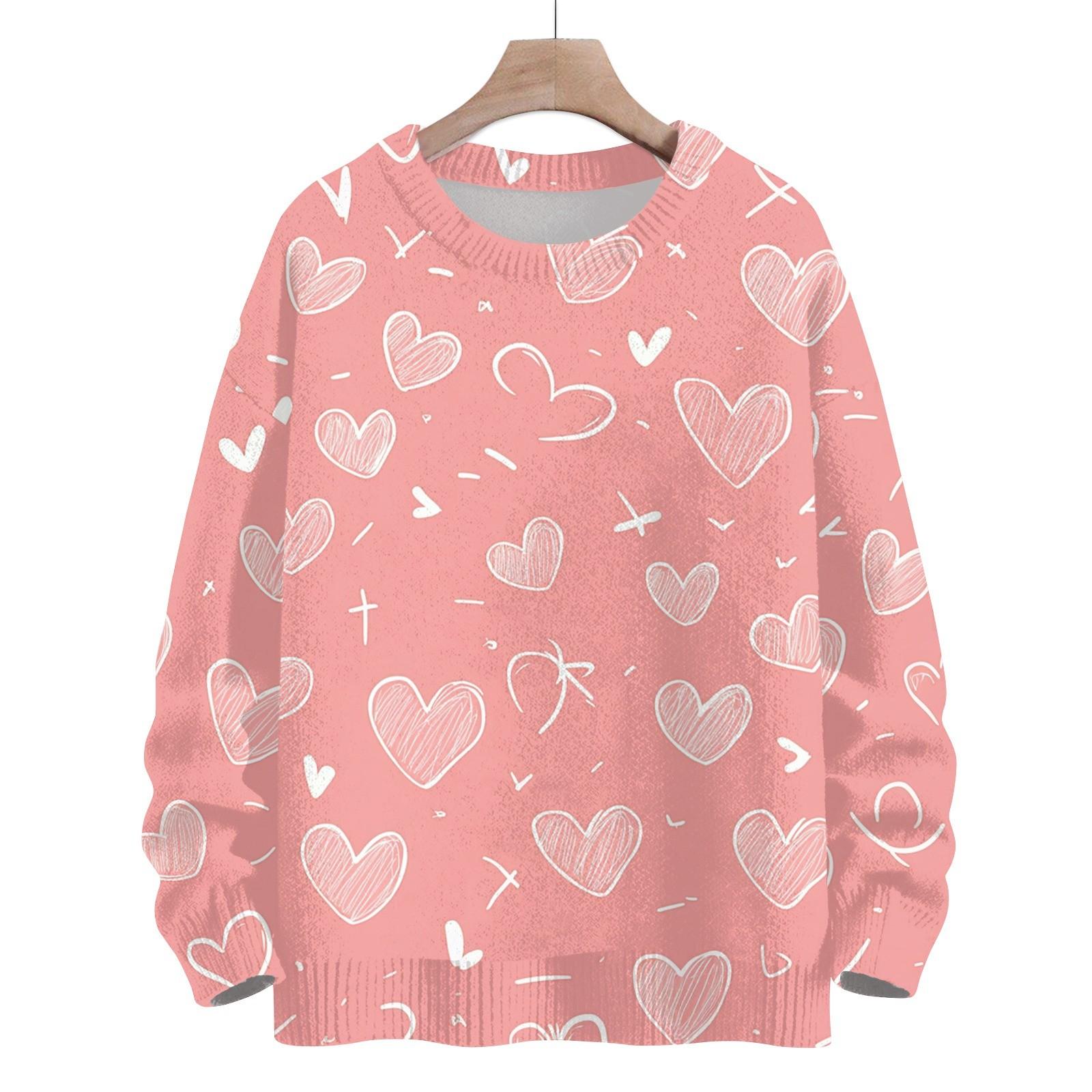 

Свитшоты для женщин Вязаный свитер Милая рубашка Осенний круглый вырез Пуловер Топы L