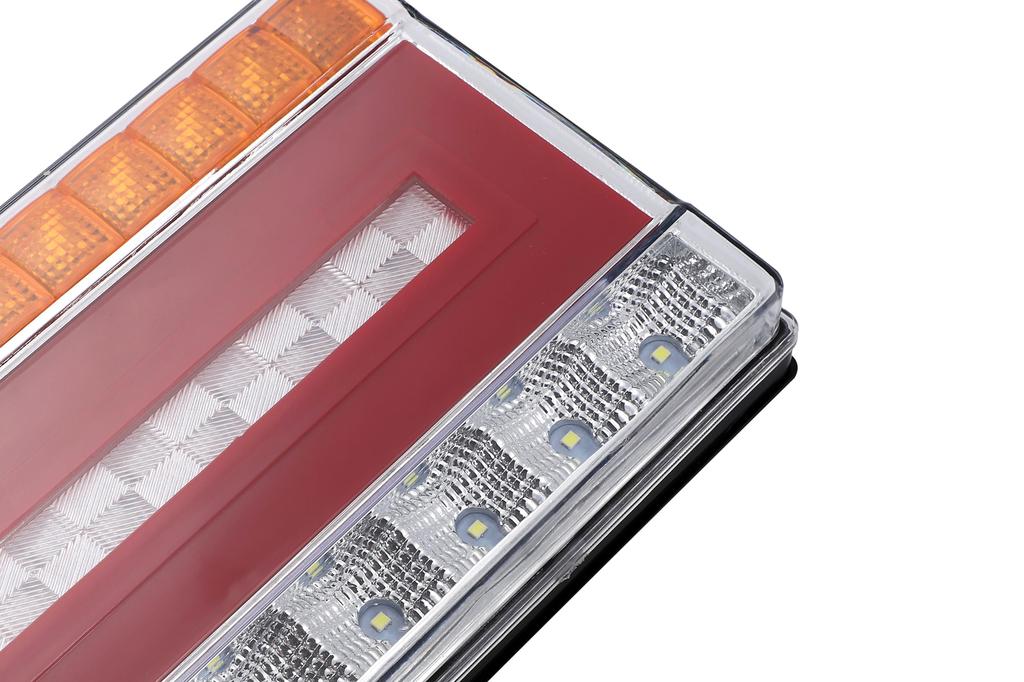 Kanoan Truck LED Tail Left and Right Flowing Turn Sequential Turn Small Universal Lights, Set, 24V, Signals, Signals, Reflectors, Brake, Waterproof,