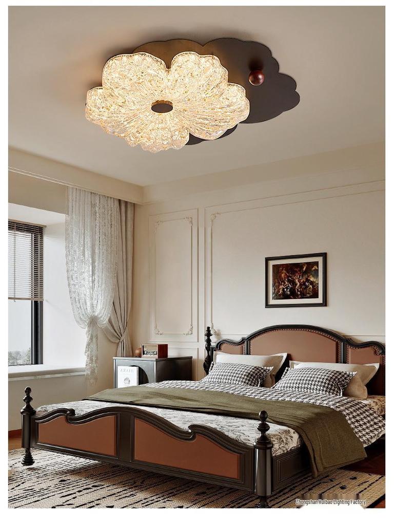 Used Walnut Full Spectrum Ceiling Light for Master Bedroom - Modern Minimalist American Retro Design