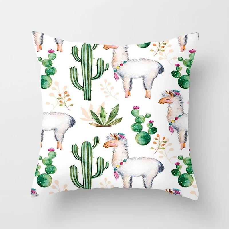 Cartoon Alpaca Decorative Pillowcase Living Room Office Home Pillowcase Car Ornaments