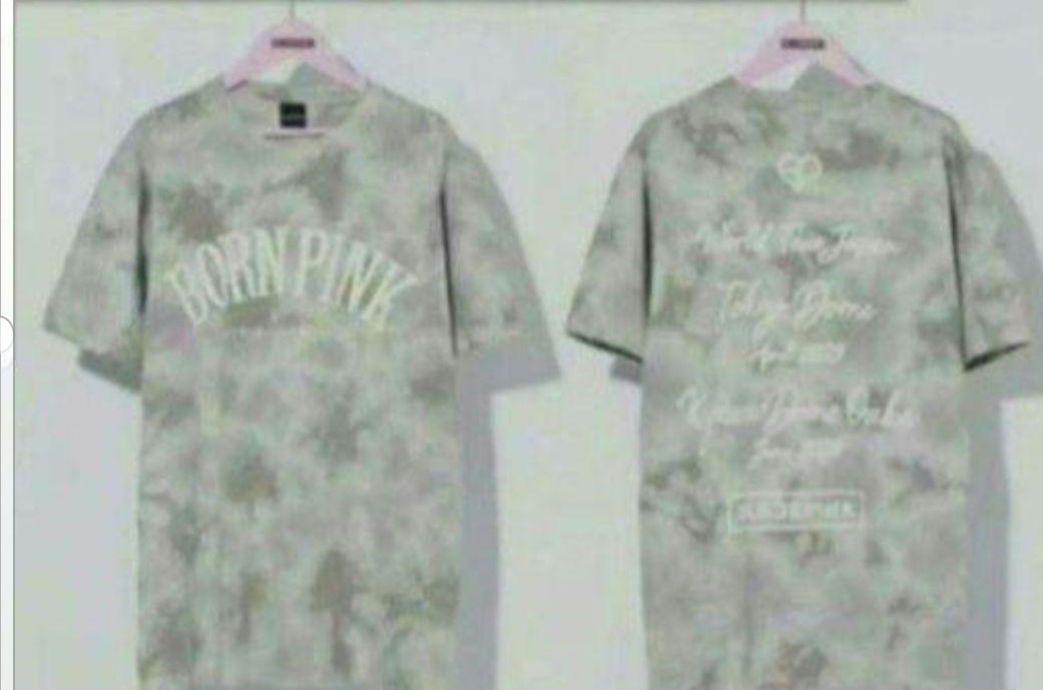 

[USED] Black Pink Logo T-Shirt Gray Tie Dye Size L