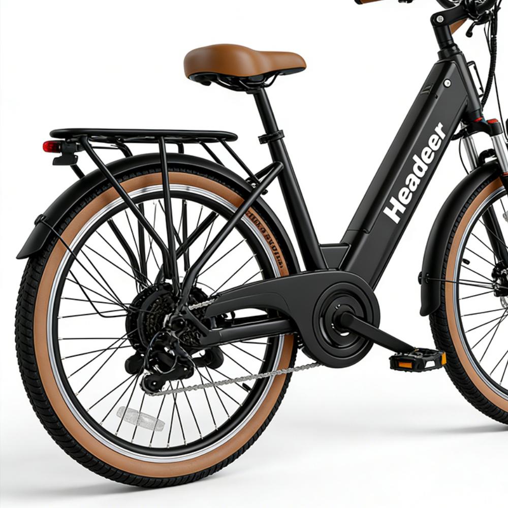 HEADEER BD26195 Bicicletta Elettrica Fuoristrada Batteria 48V11.5Ah E-Bike Pneumatici da Montagna da 26 Pollici Motore 350W Bicicletta Elettrica da Città per Adulti Con Sedile per Traino