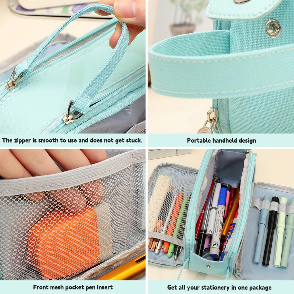 Kawaii Portable Pencil Case Large Capacity Ins Stationery Storage Bag Multifunctional Pen Box School Office Supplies Stationery
