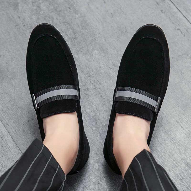 Fashion Luxury Fashion Designer New Black Brown Suede Leather Formal Shoes For Men Slip On Loafter Wedding Dress Homecoming