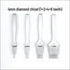 White Steel Diamond Awl for Leather Crafting – Polished 3/4/5mm Tooth Spacing, Handcrafted Stitching Hole Punch Tool