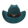 Western Cowboy Hat National Knight Jazz Hat Tibetan Warped Edge One-Word Top Hat Travel Cowboy Hat