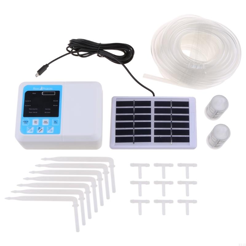 KX4B 1Set Automatic Irrigation System Intelligent Water Timer Solar Powered Watering белый
