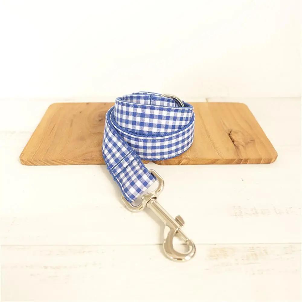 

Personalized Dog Collar Customized Engraving Pet Collars ID Nameplate Tag Pet Accessory Blue White Plaid Puppy Collars Leash S
