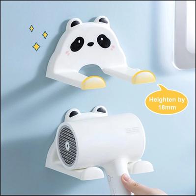 1 Stück Cartoon-Panda-Föhnhalter Für Föhnhaken Badezimmer Toilette Organizer Zubehör ABS Wandmontierte Gebläseaufbewahrung Ra