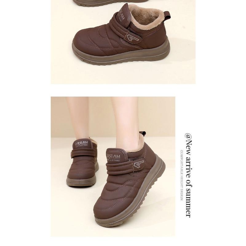 Shoes Women's New Fleece Thickened Warm Snow Boots Casual Fashion Versatile Velcro Non-slip Mom Shoes