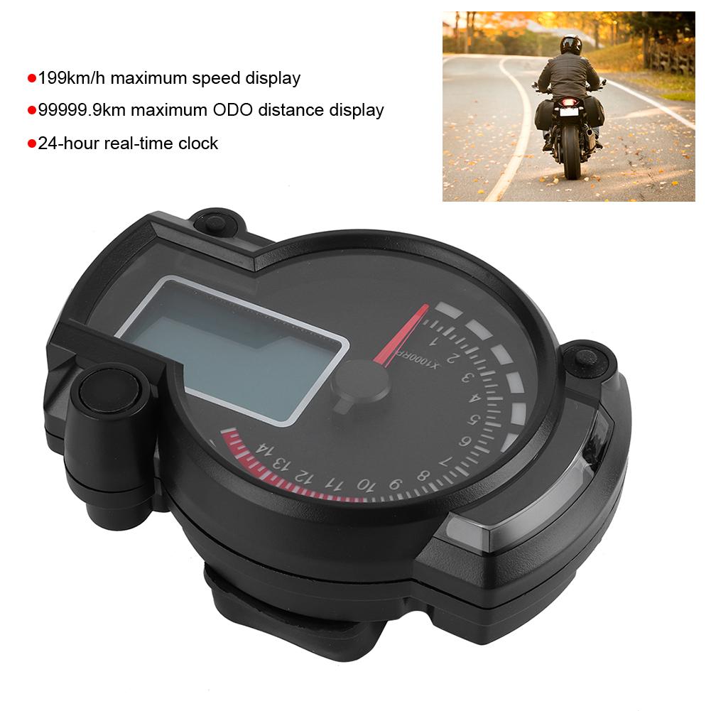 Multifunction Speedometer Tachometer Odometer 15000rpm LCD Display Universal Motorcycle Gauge
