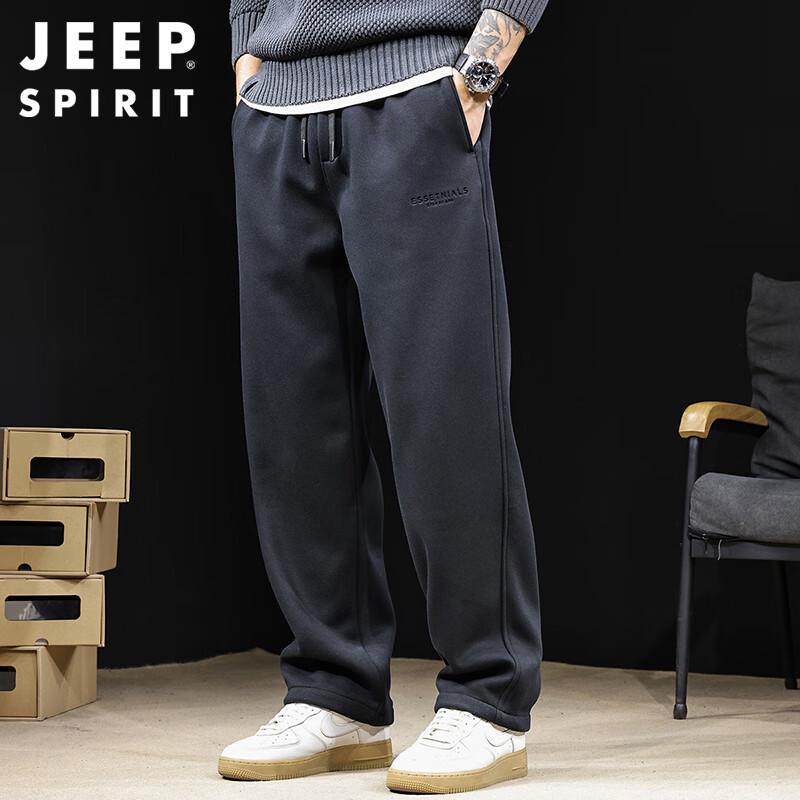 Jeep Spirit Men's Autumn Winter Casual Straight-Leg Sweatpants