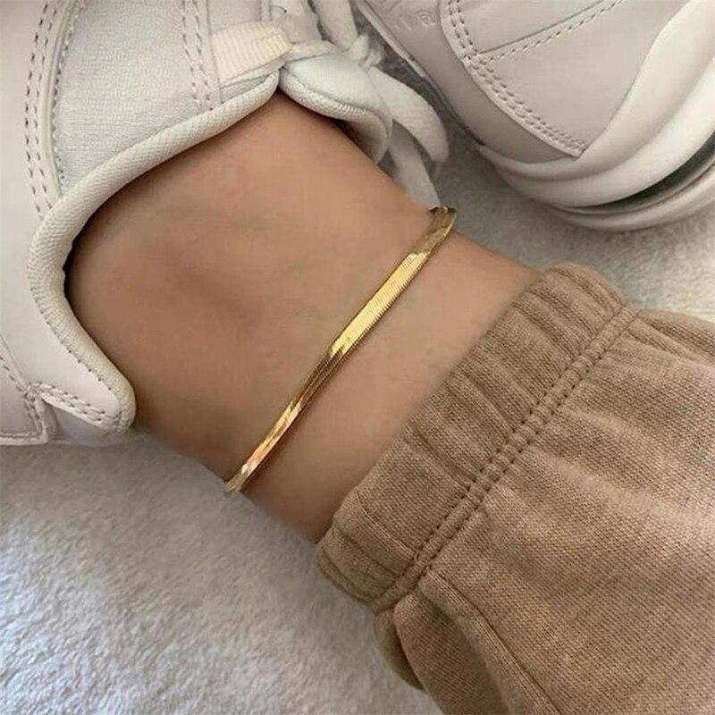 4MM 316L Stainless Steel Snake Chain Anklet For Women/Men Sexy Leg Foot Bracelet Accessorie Chain Jewelry