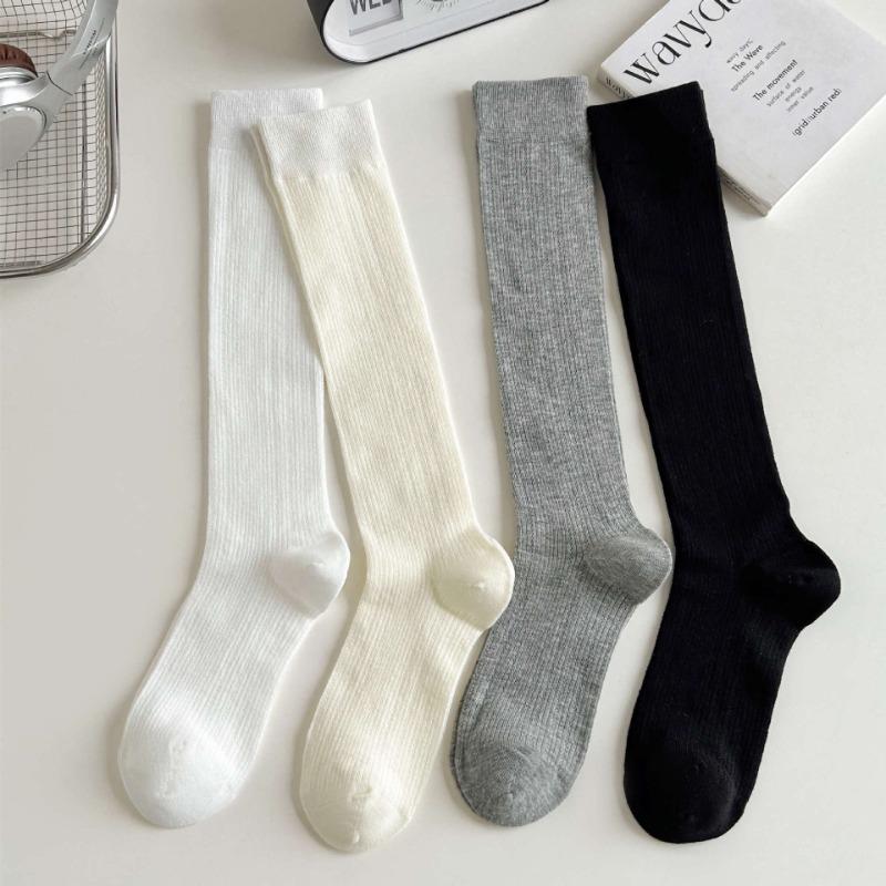 Chaussettes hautes en coton ajouré fin style ballerine pour femmes, printemps et été