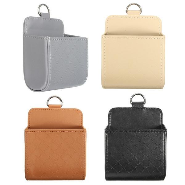 Leder Auto Lüftungsschlitz Aufbewahrungstasche Kreativ Cartoon Multifunktional Telefon Münz Organizer Box