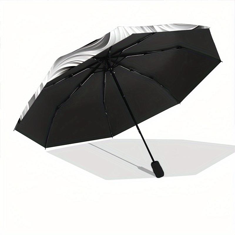 1pc Owl Face Artwork Automatic Open/close Folding Umbrella, Compact Portable Travel Umbrella,Durable Construction Yy250814146