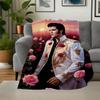 """Elvis Presley Inspiriertes Weißes Jackett mit Goldstickerei - Limitierte Edition""Decke Flanell Überwurfdecke für Sofa, Bett, Reisen, Camping, Of"""