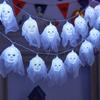 Halloween Skull String Lights Battery Powered Halloween Lights Multicolor Skull Ghost Head Led String for Halloween Parties