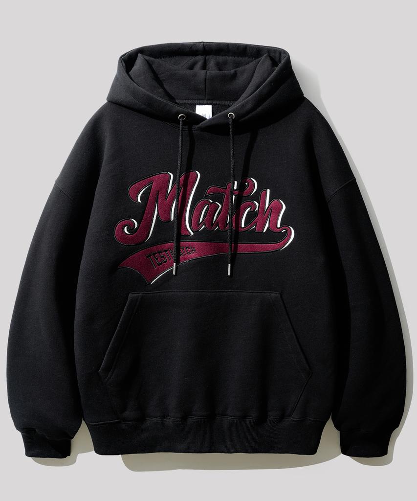 Test Match Oversized Fleece-Lined Hoodie Black Oyhd2541