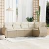 Vidaxl 5-Cz. Gartenmöbel-Set mit Kissen, Beige, Polyrattan