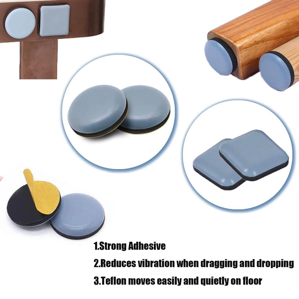 4pcs Self-Adhesive Furniture Leg Slider Pads Thickening Feet Rug Felt Pads Anti Slip Mat Bumper Damper Chair Table Floor Protect