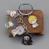 Anime Demon Slayer Keychain Cosplay Kimetsu No Yaiba Tanjirou Nezuko Agatsuma Zenitsu Figure Metal Pendant Key Chain Jewelry