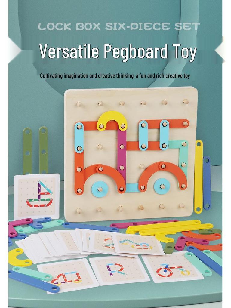 Montessori Shape-Changing Pegboard Puzzle for Kids