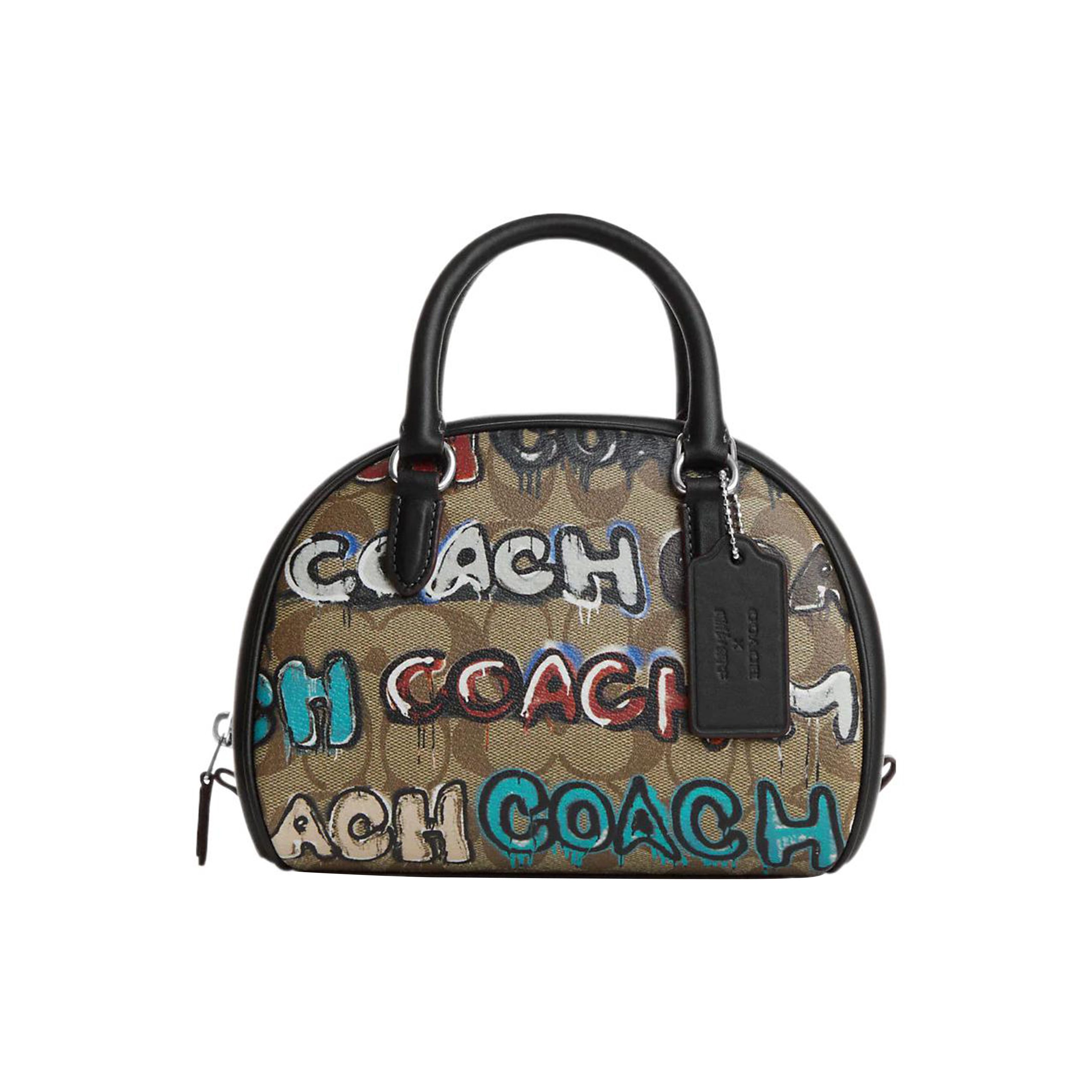 

Coach X Mint + Serf Sydney Collaboration 20 Letter Graffiti Classic Monogram Zipper Canvas And Leather Shell Bag Women handbags Khaki CM095-SVOT8 Basic Set (Bag+Dust Bag)