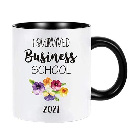 Large Capacity Coffee Cup Graduation Theme Water Cup with Ergonomic Handle Comfortable to
