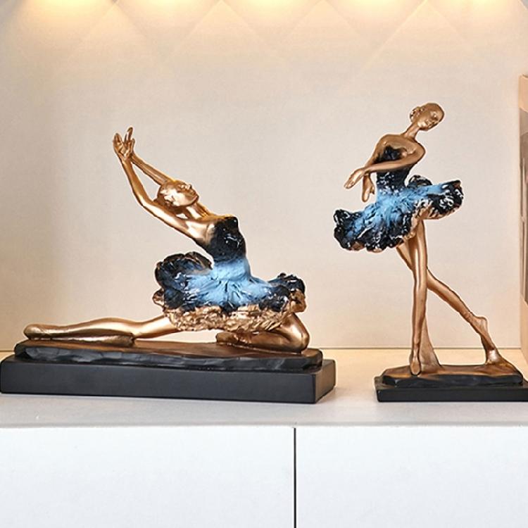 Resin Ballet Dancer Sculpture Girl Figurines Elegant Statues  Decoration for Cabinet Desktop