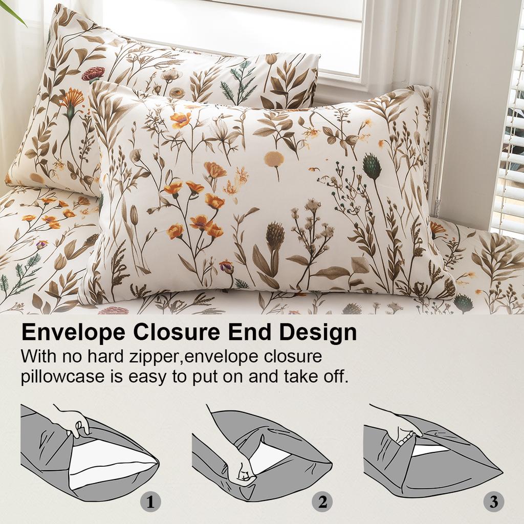 3pcs/set Leaf Floral Pattern Duvet Cover Set(1 Duvet Cover & 2 PillowcaseSoft And Skin-Friendly Duvet Cover Bedding Set For