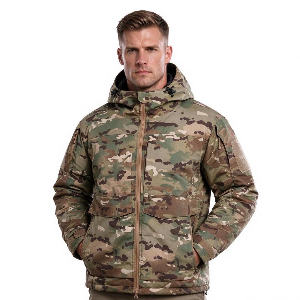 Veste de terrain Camouflage Noir Multicam à couche épaisse pour hommes adultes