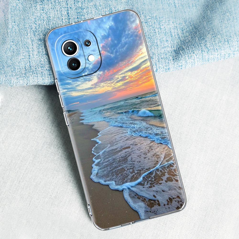 Case For Xiaomi Mi 15 14 13 12 11 Lite 15T 13T 12T Pro Poco X7 X6 X5 Pro 5G X3 NFC F7 F6 F5 Cover Seaside Scenery Wave Beach